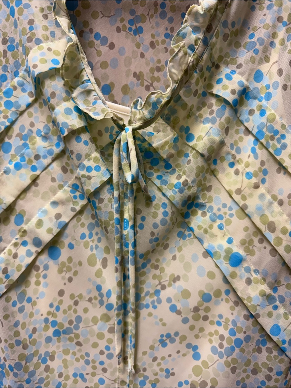 Apostrophe Blue & Yellow Polka Dot Ruffle  Camisole